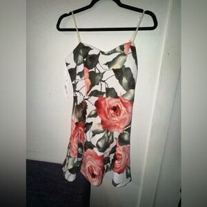 Cute short dress with big flowers